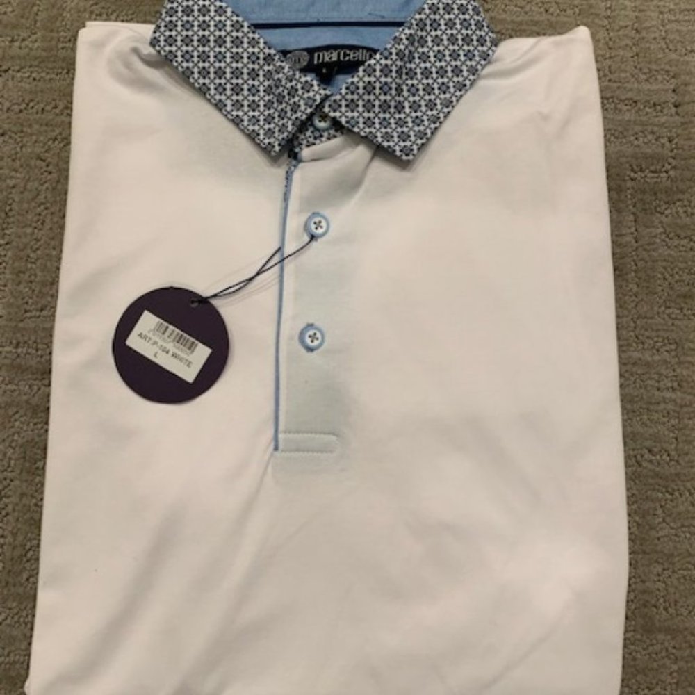 Marcello Signature Collar Polo - White M